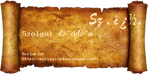 Szolgai Ádám névjegykártya