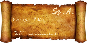Szolgai Ádám névjegykártya